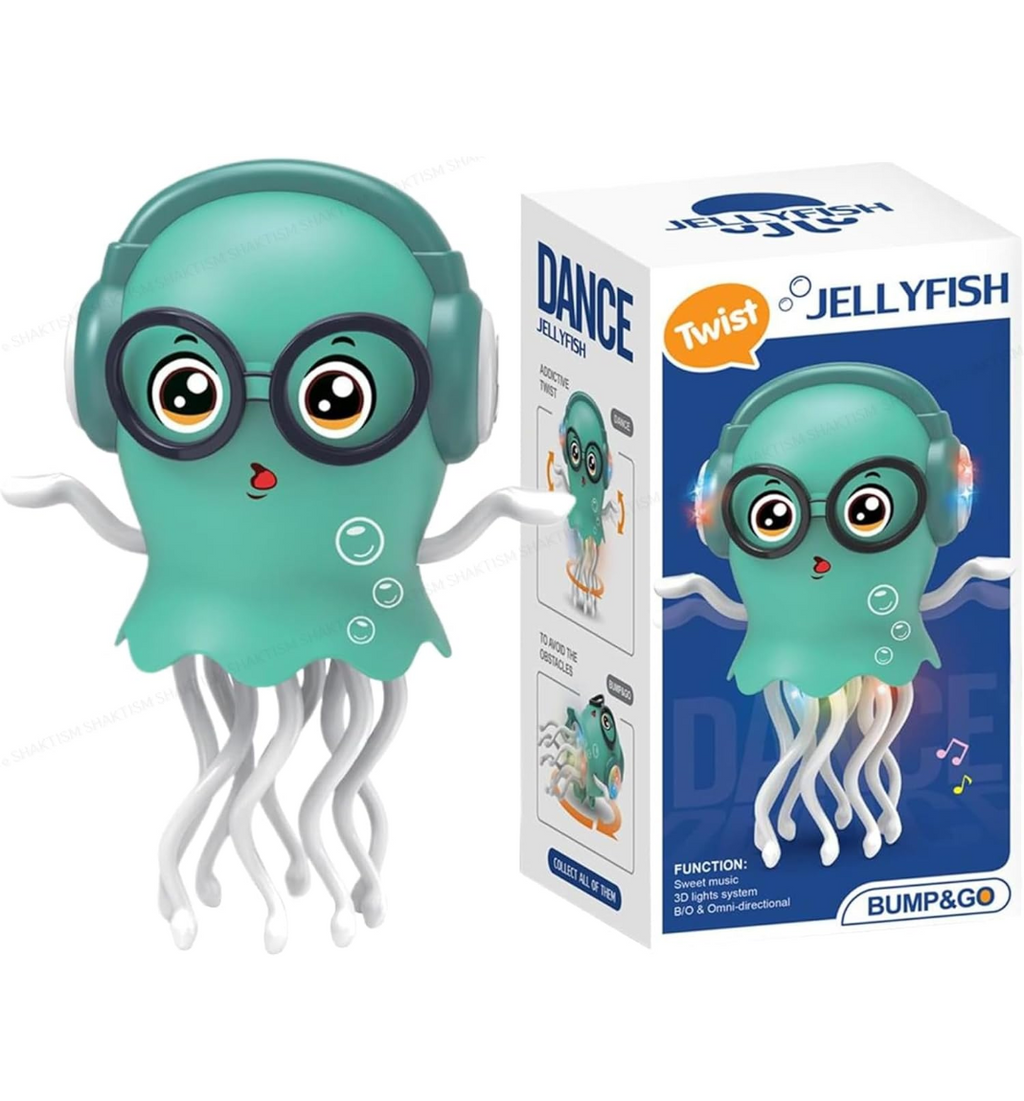 Dancing Jellyfish Toy, Light-up Musical Octopus with 360° Rotating Tentacles, Interactive Educational Kids Toy Dancing Jelly Fish - Random Colour
