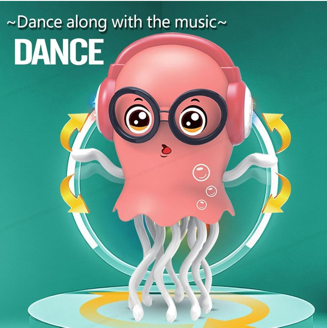 Dancing Jellyfish Toy, Light-up Musical Octopus with 360° Rotating Tentacles, Interactive Educational Kids Toy Dancing Jelly Fish - Random Colour